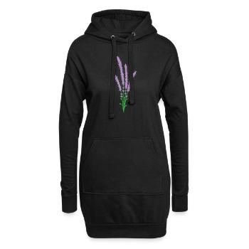 schöne Blume Lavendel Pflanze - Hoodie-Kleid - Schwarz - Vorne