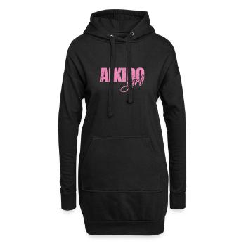 Aikido Girl Kampfkunst Training - Hoodie-Kleid - Schwarz - Vorne