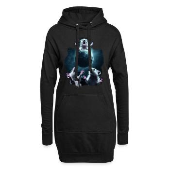 3 Opossum Mond Lustige Memes Possum Geschenk - Hoodie-Kleid - Schwarz - Vorne