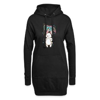 Chasse aux oeufs Oeufs de Pâques - Sweat-shirt à capuche long Femme - noir - Devant