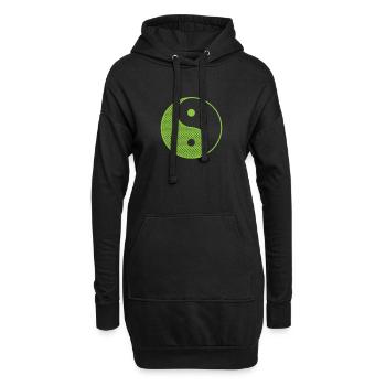 Contraste entre le yin et le yang - Sweat-shirt à capuche long Femme - noir - Devant