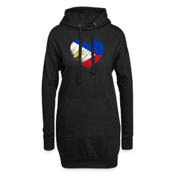 Philippinen Flagge Herz - Hoodie-Kleid - Schwarz - Vorne