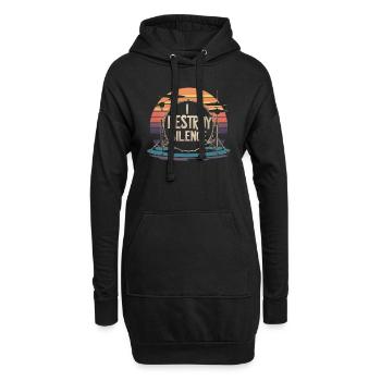 Ich zerstöre die Stille Humor Schlagzeugspieler - Hoodie-Kleid - Schwarz - Vorne