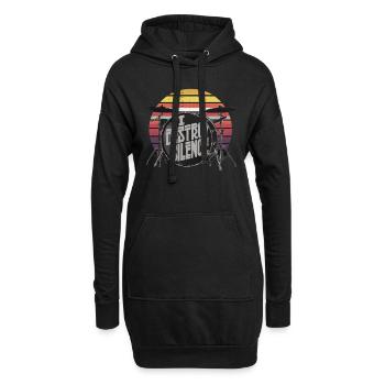 Ich zerstöre die Stille, den Humor, den Trommler - Hoodie-Kleid - Schwarz - Vorne