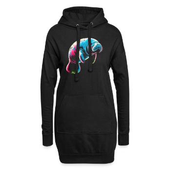Seekuh Manatee - Hoodie-Kleid - Schwarz - Vorne