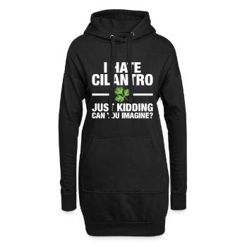 Je déteste la coriandre, je plaisante - Sweat-shirt à capuche long Femme - noir - Devant
