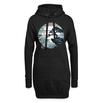 Bonsaï Japon Paysage Calme Esthétique - Sweat-shirt à capuche long Femme - noir - Devant