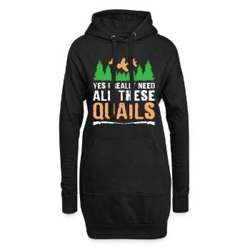 Ich Kann Es Kaum Erwarten, Bis Die Tauben Der - Hoodie-Kleid - Schwarz - Vorne
