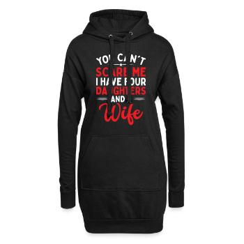 Tu ne peux pas me faire peur, j’en ai quatre - Sweat-shirt à capuche long Femme - noir - Devant