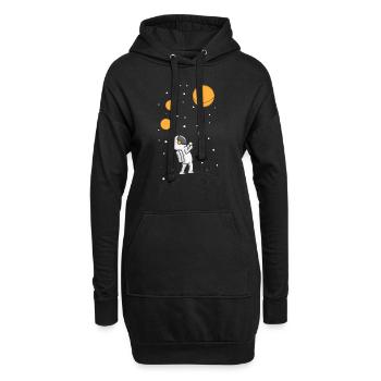 Astronaut im fernen Weltraum - Hoodie-Kleid - Schwarz - Vorne