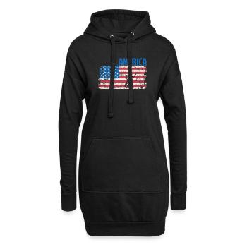 USA America Rock Musik - Hoodie-Kleid - Schwarz - Vorne