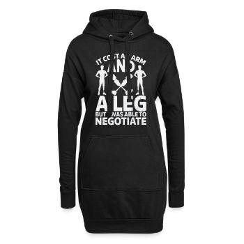 Amputation Verlorenes Bein - Hoodie-Kleid - Schwarz - Vorne