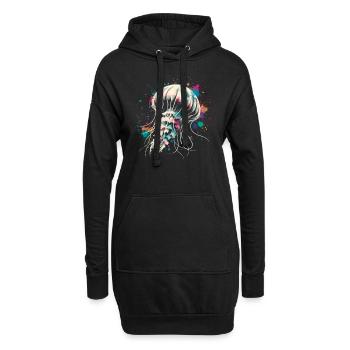 Qualle - Hoodie-Kleid - Schwarz - Vorne