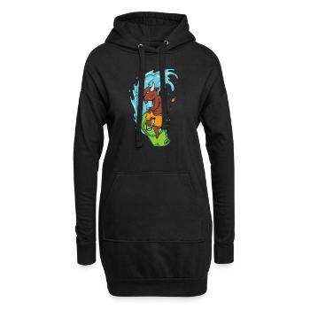 Bulle surft auf einem Dollarschein - Hoodie-Kleid - Schwarz - Vorne