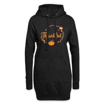 Thankful Truthahn USA Familie Thanksgiving - Hoodie-Kleid - Schwarz - Vorne