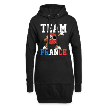 Cadeau Supporter Basketball basket France - Sweat-shirt à capuche long Femme - noir - Devant