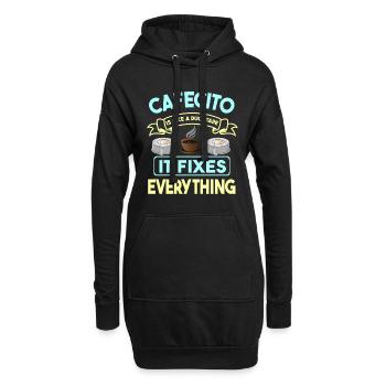 Cafecito Liebhaber Trinken Cafecito Mix Kubanischer Kaffee - Hoodie-Kleid - Schwarz - Vorne