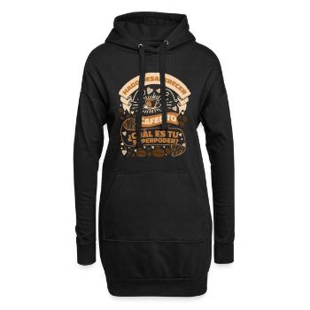 Cafecito Liebhaber Trinken Cafecito Mix Kubanischer Kaffee - Hoodie-Kleid - Schwarz - Vorne