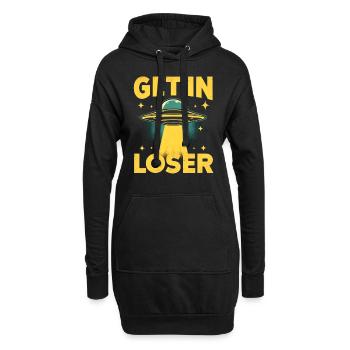 Steig ein Verlierer - Lustiges Alien Ufo - Hoodie-Kleid - Schwarz - Vorne