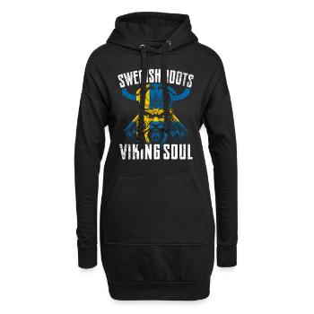 Schwedische Wurzeln - Wikinger Seele - Hoodie-Kleid - Schwarz - Vorne