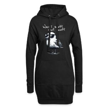 Watt mutt dat mutt Coole Möwe Nordsee Spruch - Hoodie-Kleid - Schwarz - Vorne