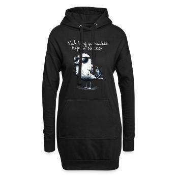Nich lang schnacken Kopp in Nacken - Hoodie-Kleid - Schwarz - Vorne