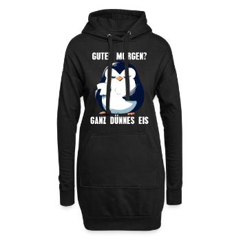 Guten Morgen Ganz Dünnes Eis Pinguin Kaffee - Hoodie-Kleid - Schwarz - Vorne
