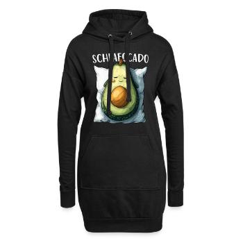 Avocado Schlafocado Morgenmuffel Kaffee Geschenk - Hoodie-Kleid - Schwarz - Vorne
