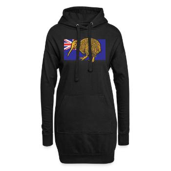 Kiwi Vogel Neuseeland Flagge - Hoodie-Kleid - Schwarz - Vorne