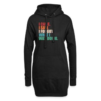 Je suis venu, j’ai vu, j’ai oublié, humour, drôle, oubli - Sweat-shirt à capuche long Femme - noir - Devant