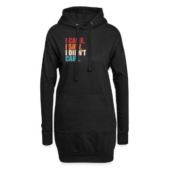 Je suis venu, j'ai vu que je m'en fichais Sarcasme Humour Drôle - Sweat-shirt à capuche long Femme - noir - Devant