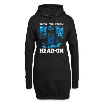 Storm Chasing: Dem Sturm frontal begegnen - Hoodie-Kleid - Schwarz - Vorne