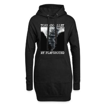 Storm Chasing: Mein Spielplatz - Hoodie-Kleid - Schwarz - Vorne