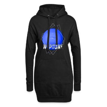 Neptun Planet - Hoodie-Kleid - Schwarz - Vorne