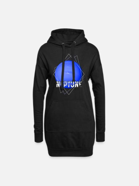 Neptun Planet - Hoodie-Kleid - Schwarz