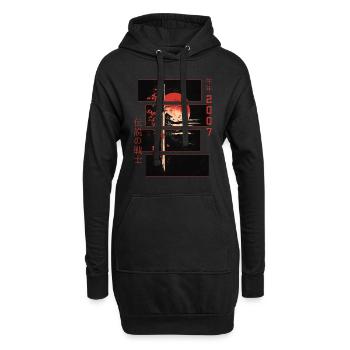 Japanische Zeichen Krieger Vintage 2007 Geburtstag - Hoodie-Kleid - Schwarz - Vorne