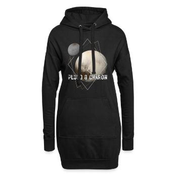 Pluto und Charon - Hoodie-Kleid - Schwarz - Vorne