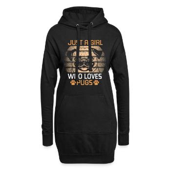 Carlin Chiens Amour Chien - Sweat-shirt à capuche long Femme - noir - Devant