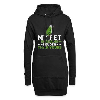Moine vert Acteur Quaker Conure Perroquets - Sweat-shirt à capuche long Femme - noir - Devant