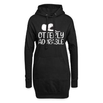 Loutre Otter Loutre, Cadeau Loutre de mer - Sweat-shirt à capuche long Femme - noir - Devant
