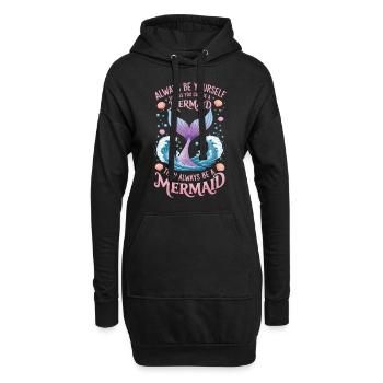 Meerjungfrau Sei immer du selbst Mädchen - Hoodie-Kleid - Schwarz - Vorne
