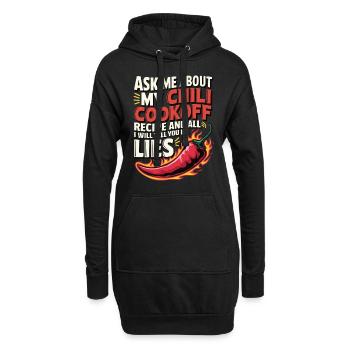 Fragen Sie Mich Nach Meinem Chili Cookoff -Rezept - Hoodie-Kleid - Schwarz - Vorne