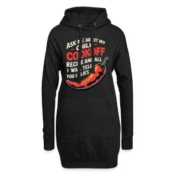 Fragen Sie Mich Nach Meinem Chili Cookoff -Rezept - Hoodie-Kleid - Schwarz - Vorne