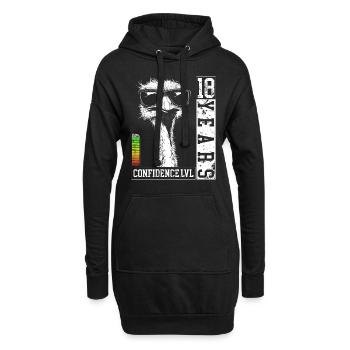 18 Jahre Geburtstag Teenager Strauß Vogel Geschenk - Hoodie-Kleid - Schwarz - Vorne