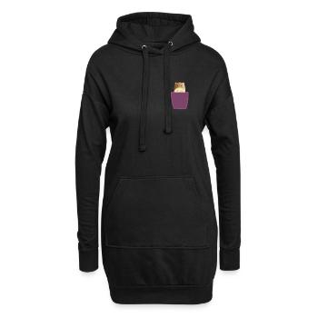 Hamster in Brusttasche Nager in Tasche - Hoodie-Kleid - Schwarz - Vorne