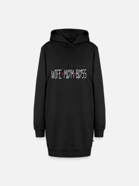 MOMLIFE Mama Design Mutterherz Mutterlieb - Hoodie-Kleid - Schwarz