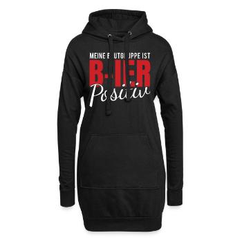 Meine Blutgruppe ist B ier Positiv - Hoodie-Kleid - Schwarz - Vorne