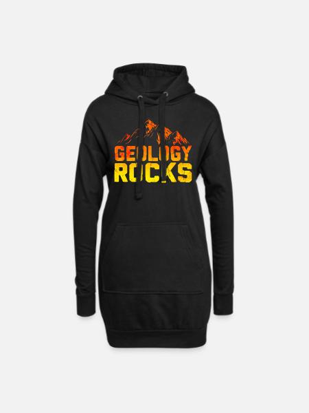 Geologie rockt - Hoodie-Kleid - Schwarz