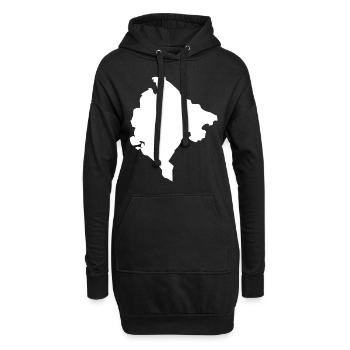 Montenegro Landkarte Flagge - Hoodie-Kleid - Schwarz - Vorne