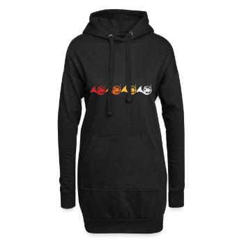 Horn Waldhorn Hornist Orchester Geschenk - Hoodie-Kleid - Schwarz - Vorne